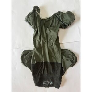 Pet Life Active Wear Sporty Dog Boduit Green Grey Full Body Zip Onesie Large